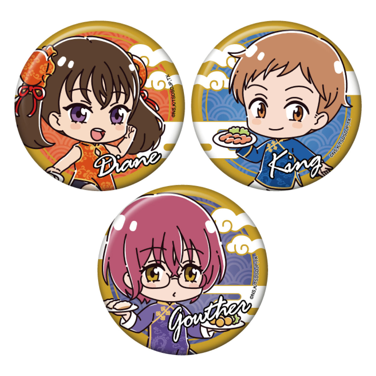 【希少】七つの大罪 カンバッジガム 缶バッジ セミコンプ 17種セット 七つの大罪×万豚記】オリジナルトレーディング缶バッジ